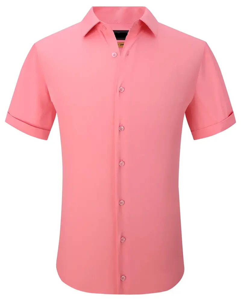 SC515-7 Salmon Solid Stretch Short Sleeve Shirt