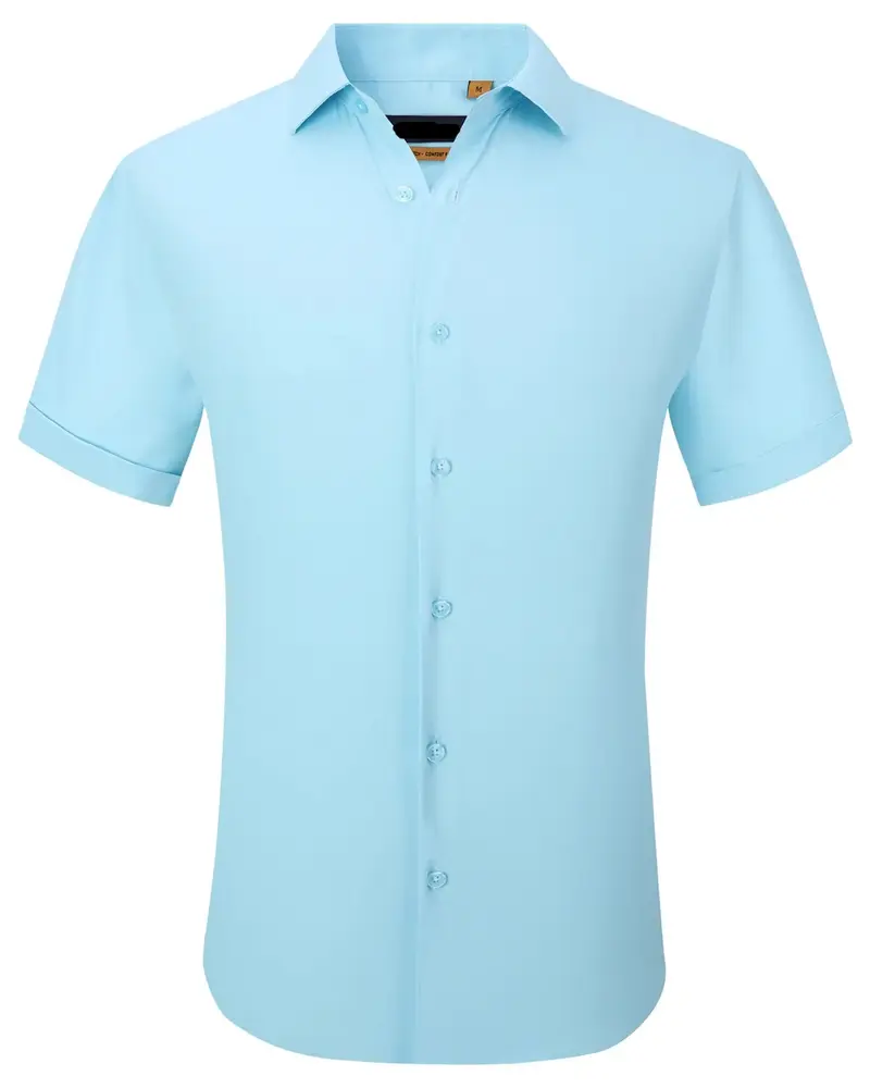 SC515-9 Turquoise  Solid Stretch Short Sleeve Shirt