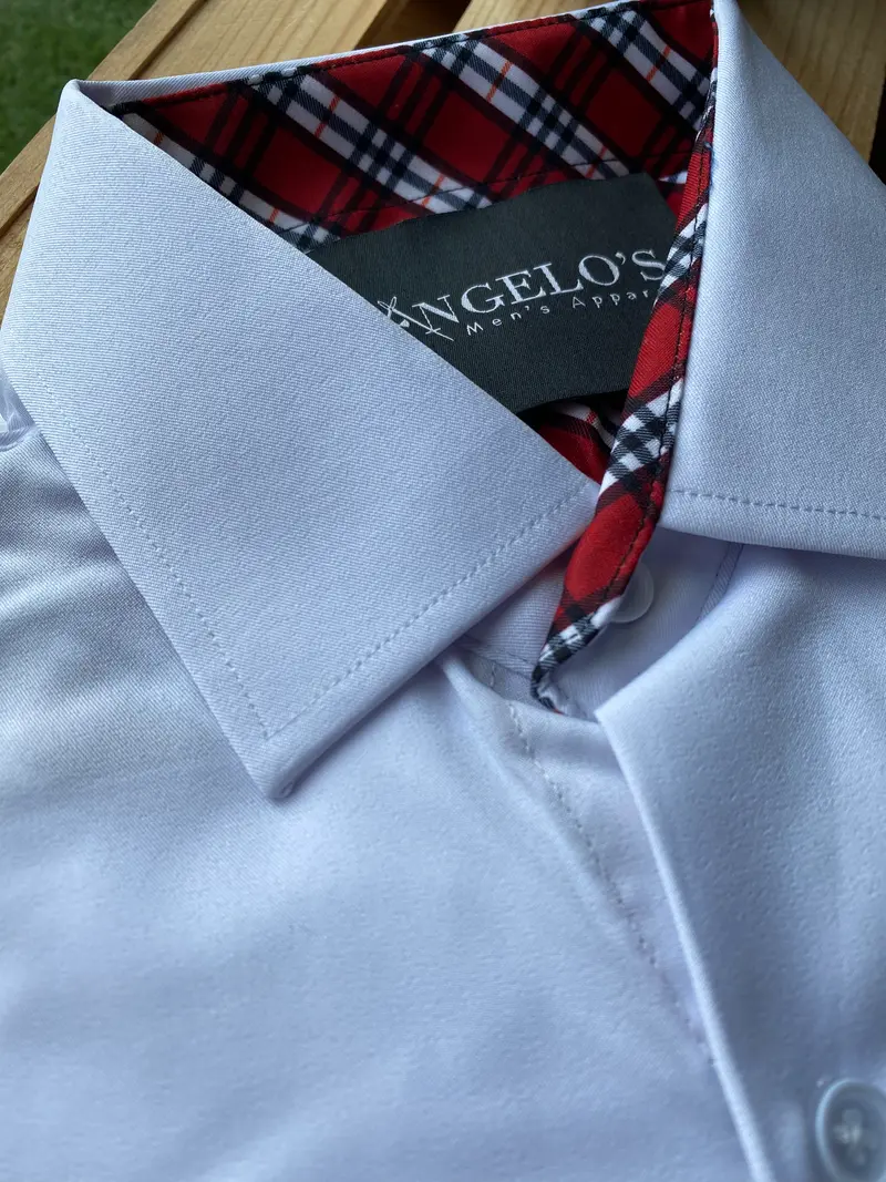 SC702-10 WHT Solid Stretch White Spandex Long Sleeve Shirt