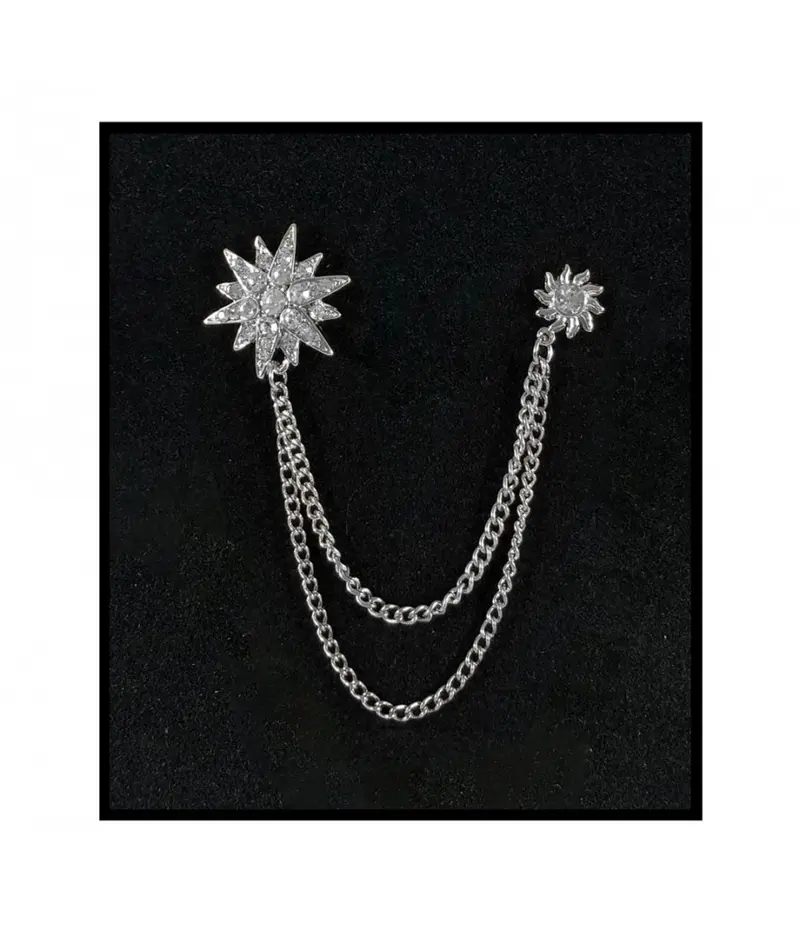 Silver Chain Brooch Lapel Pin | CBL-7