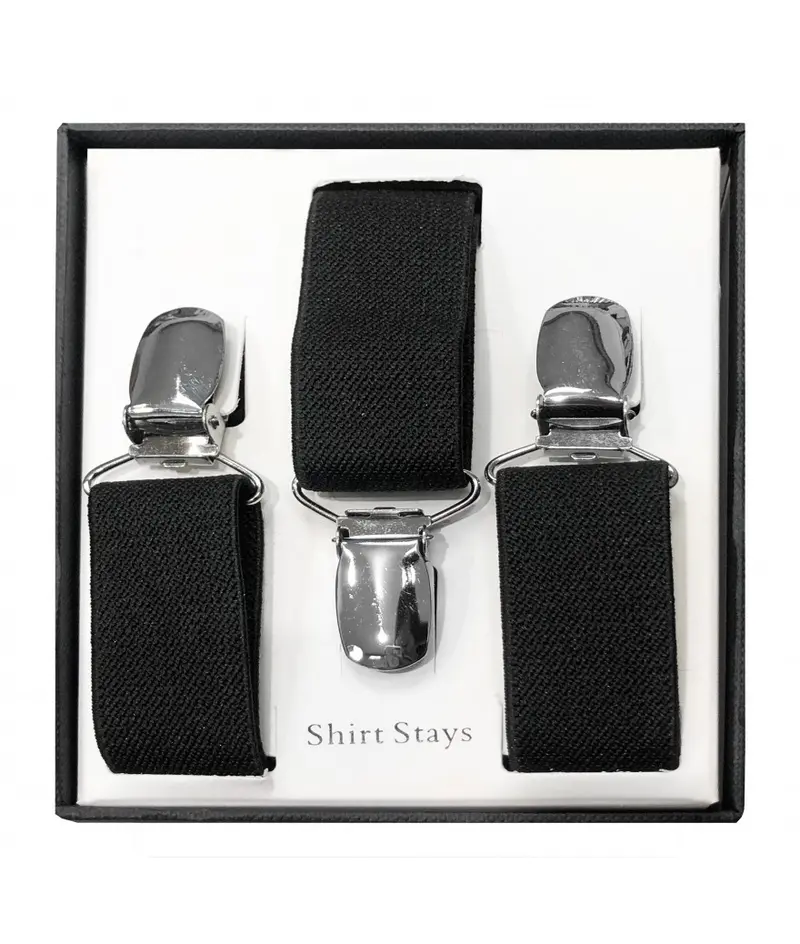 SS1 - B (Black) 1 Pair of Shirt Stays