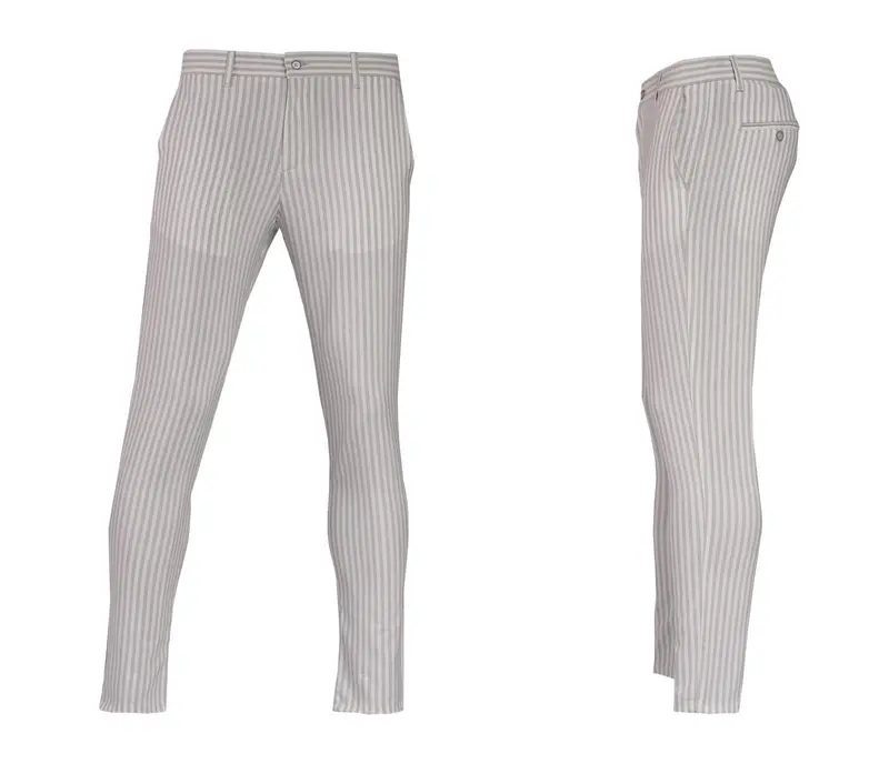 Stripe Dress Pants White & Grey | Narrow Stripe Grey Parti No