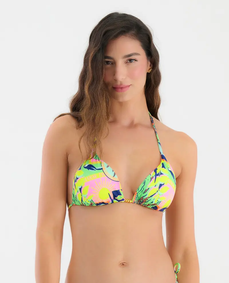 Top de baño | Doble faz | Estampado | Con copa