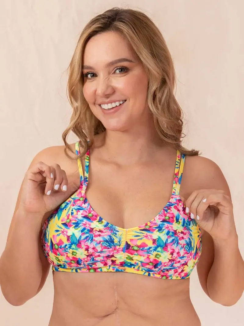 Top de Baño Estampado Fucsia