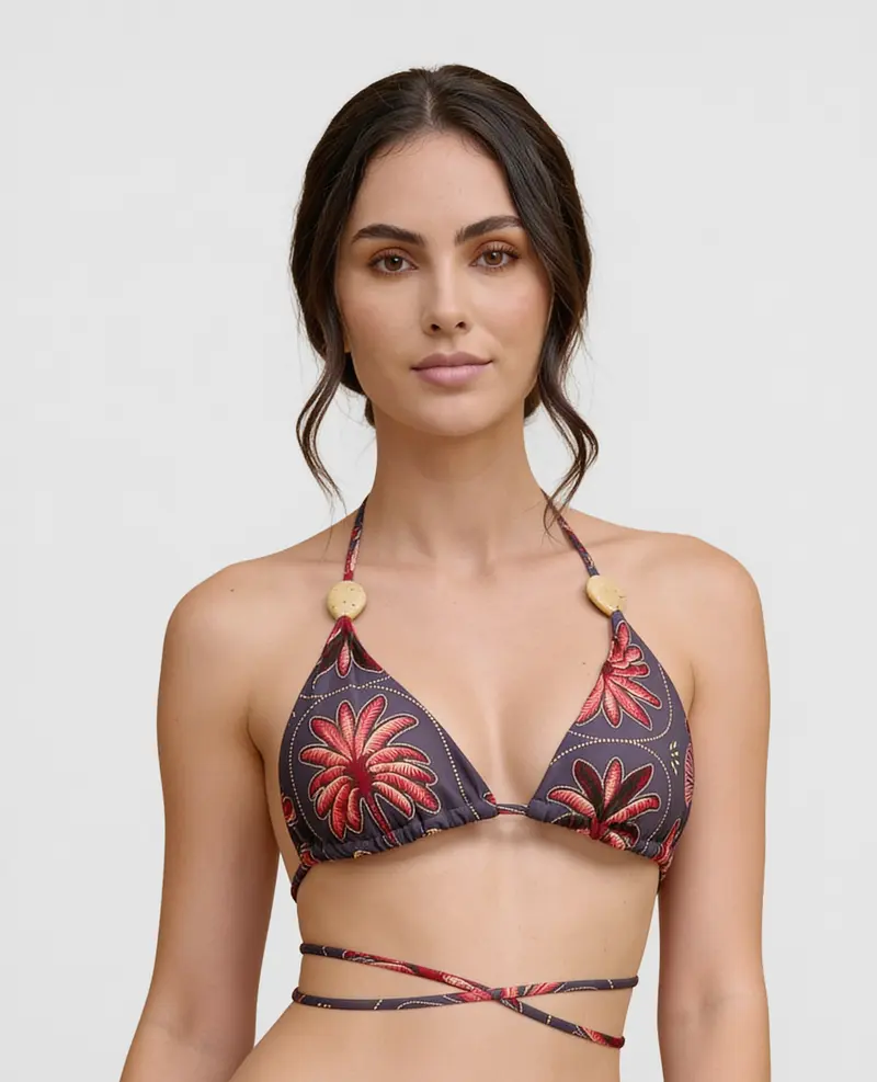 Top de Baño Triangular | Con Copas Suaves | Anudar en Cuello y Espalda