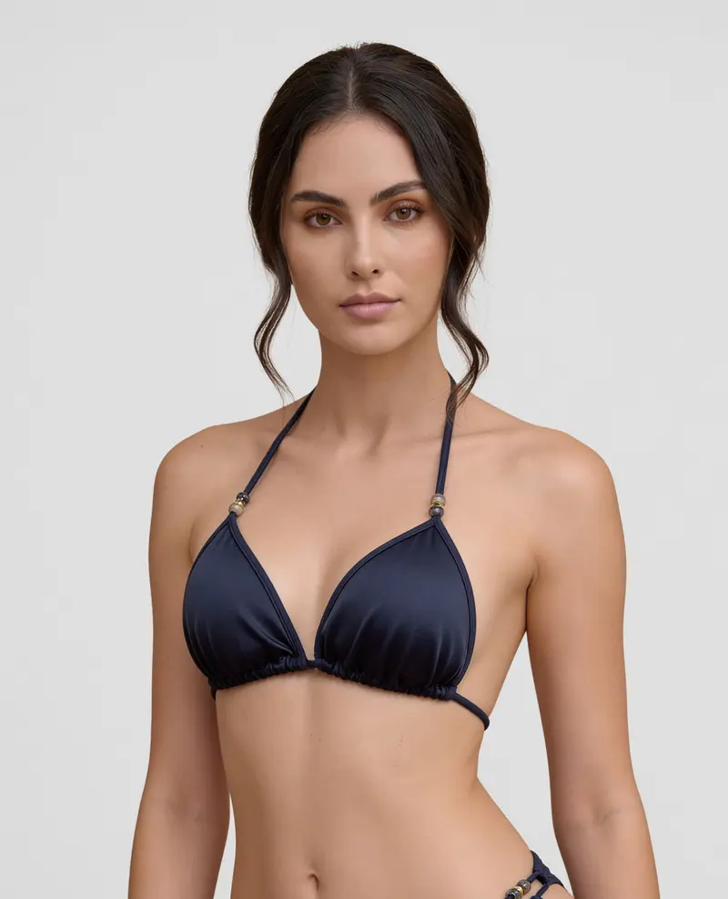 Top de Baño Triangular | Copas Removibles| Anudar en Cuello y Espalda