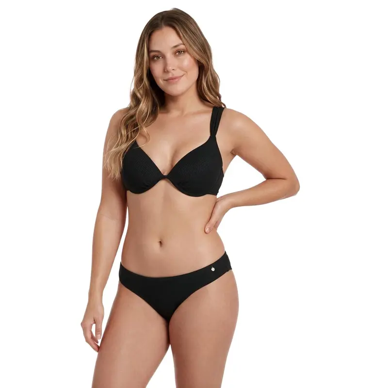 Traje de Baño Bikini Mujer Copa Textura Rib|H2O Wear  Negro Pizarra