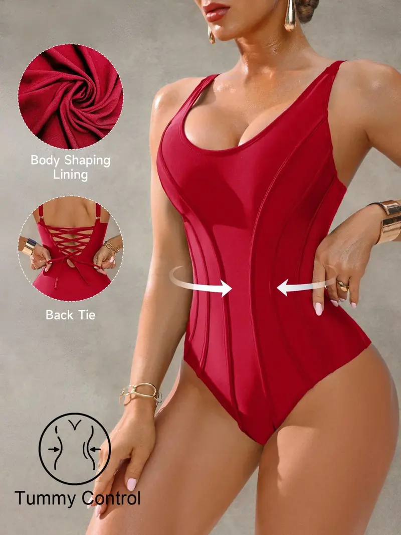 Traje de baño de una pieza con push-up elegante y casual