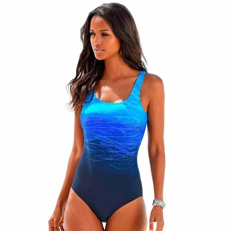 Traje de baño de una pieza para mujer, traje de baño de alta calidad, traje de baño estampado de realce, traje de baño Tropical, mono estampado deslizante para mujer