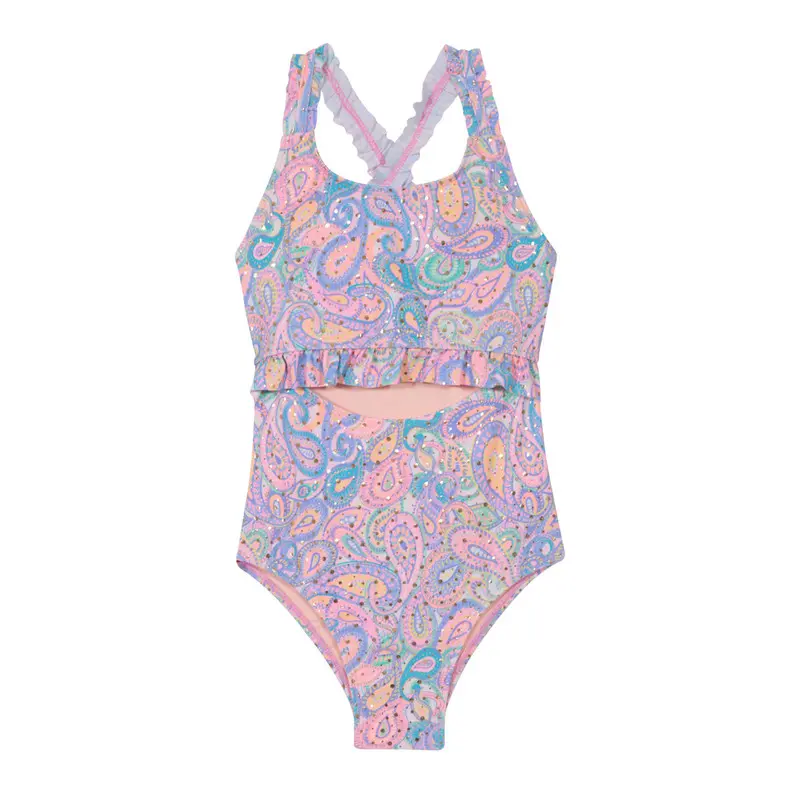 Traje de Baño Niña Cut Out UV30+ Folia Dorada H2O Wear