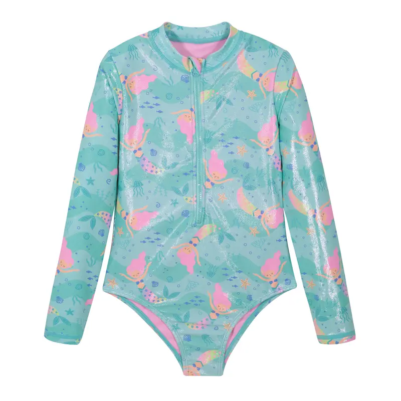 Traje de Baño Niña M/Larga UV50 H2O Wear Turquesa