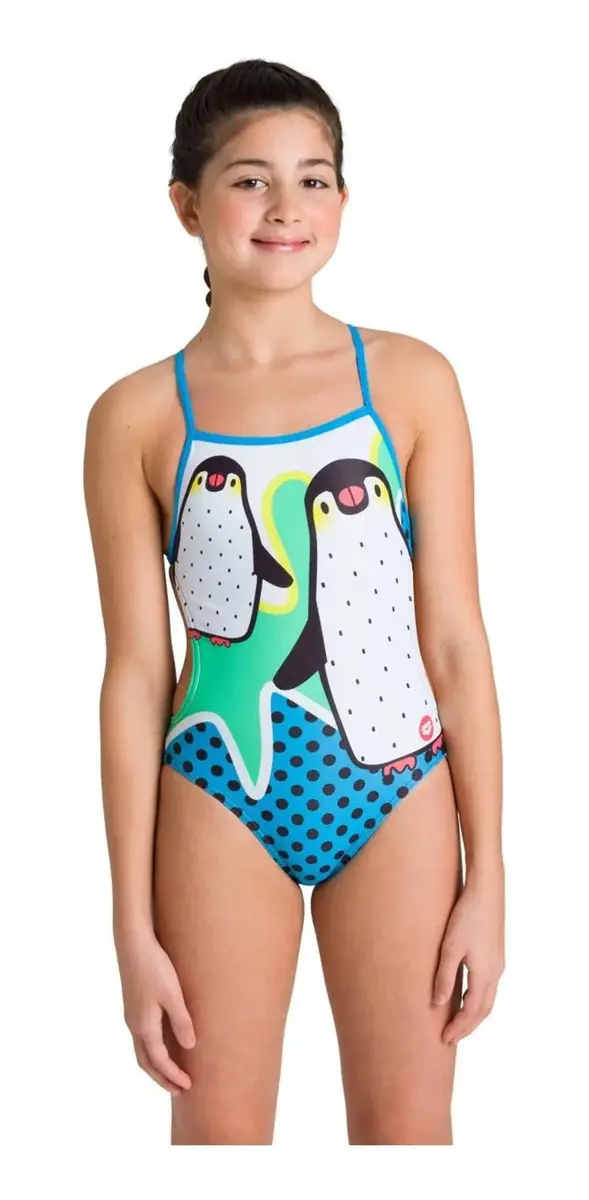 Traje De Baño Para Niña Arena Crazy Penguins