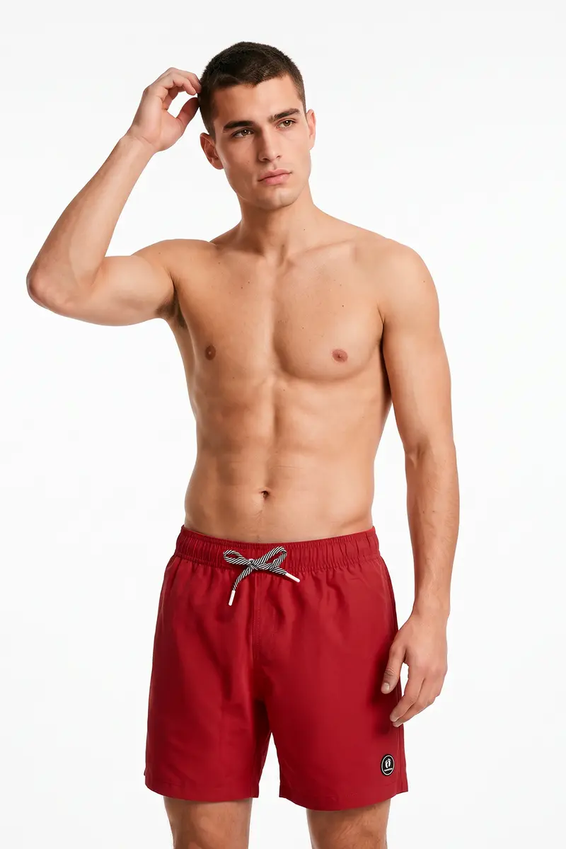 Traje de baño rojo liso