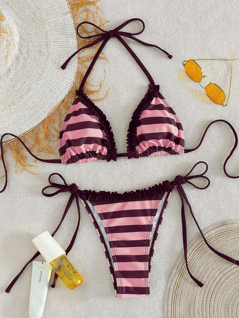 Traje de baño set de 2 piezas estampado diseño sexy