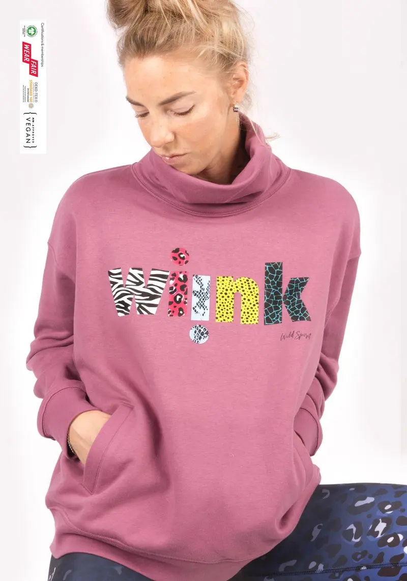 UNISEX MAUVE HIGH NECK SWEATSHIRT - Animals