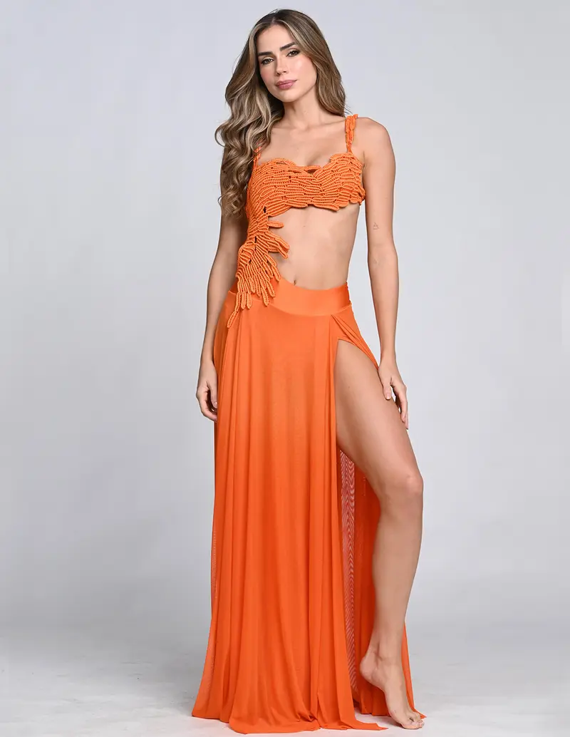 Vestido Cisne Citrus Orange