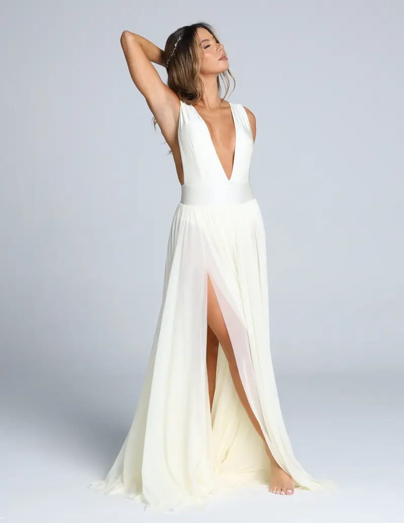 Vestido Equinoccio Tejido Macramé Marfil