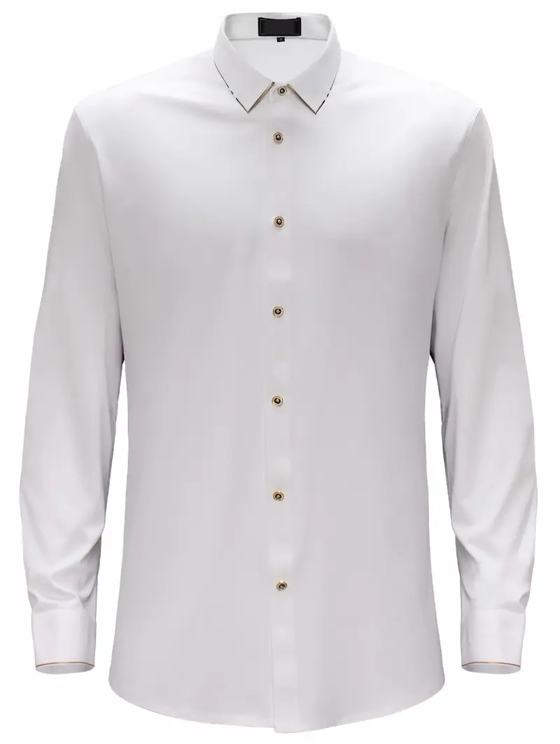 White Luxury Long Sleeve Shirt B322