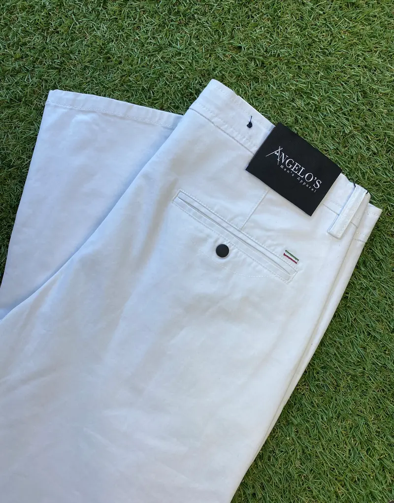 White Stretch Chino Pants Slim Fit / CTN-2