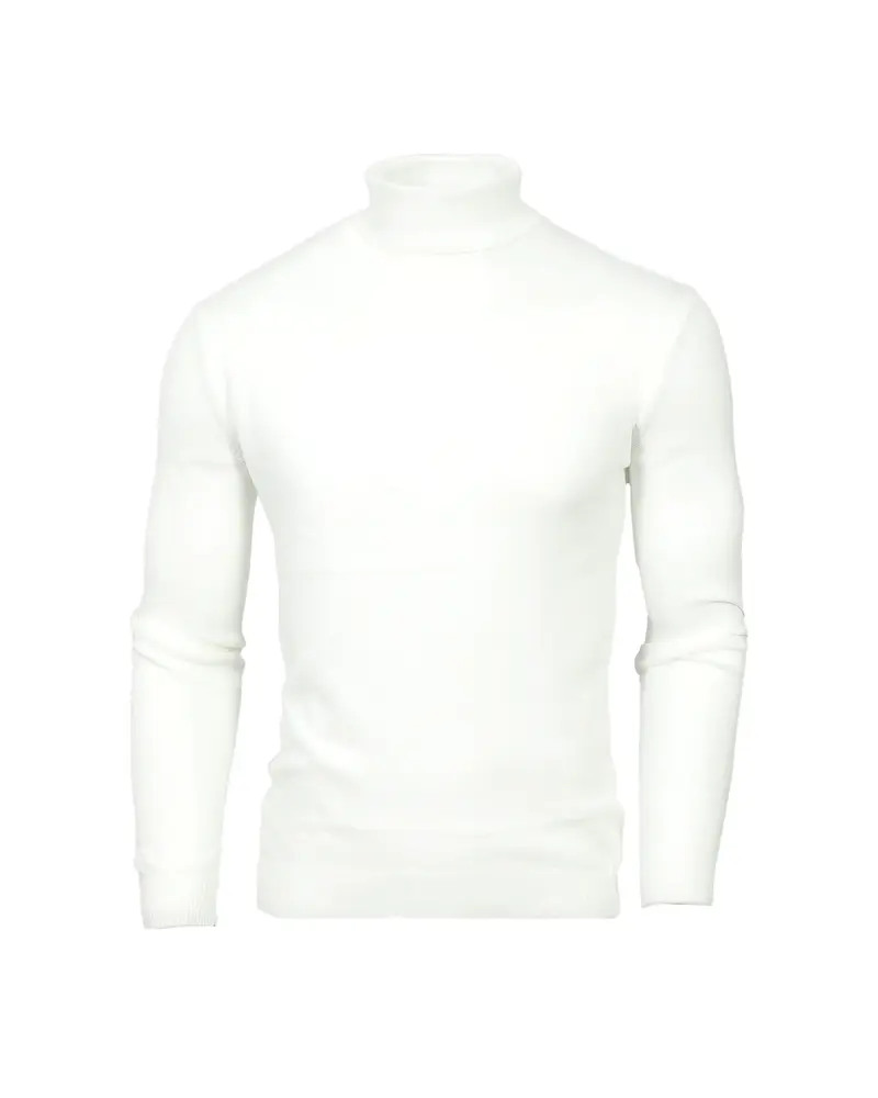 White Turtleneck Long Sleeve Shirt (SS9701)