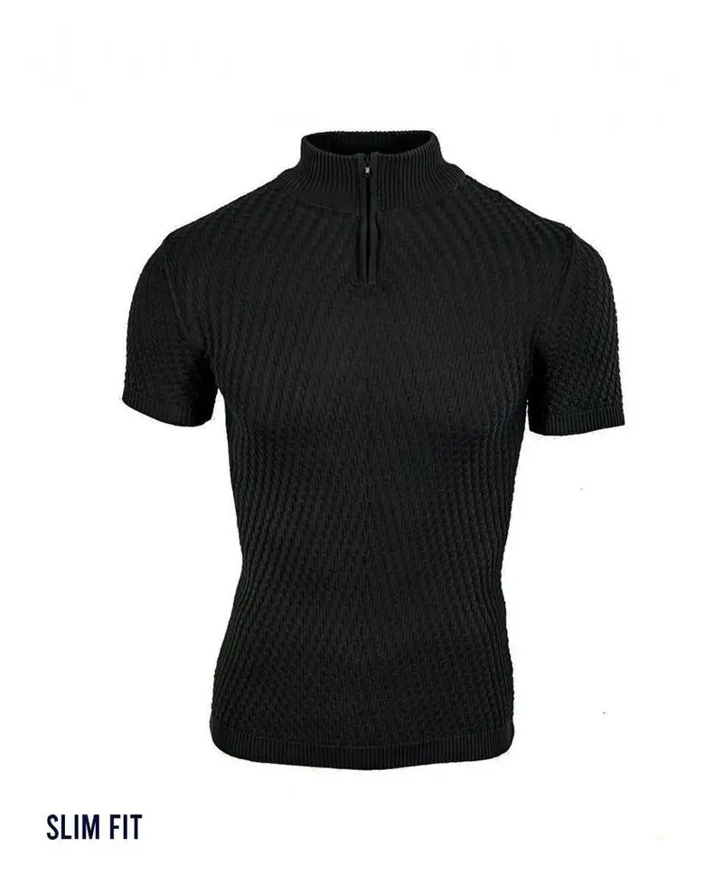 ZK509 Black Turtle Neck Polo